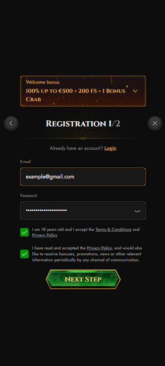 Processo di registrazione di Legiano su smartphone Processo di registrazione di Legiano su smartphone